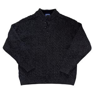 Pendleton Men's 100% Shetland Wool Pullover Sweater 4-Button Shawl Size XXL Grey